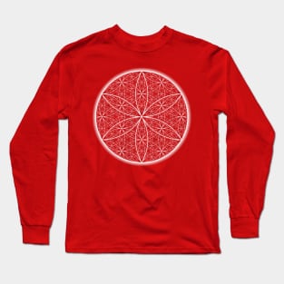 Dimensional Flower of Life - Transparent - On the Back of Long Sleeve T-Shirt